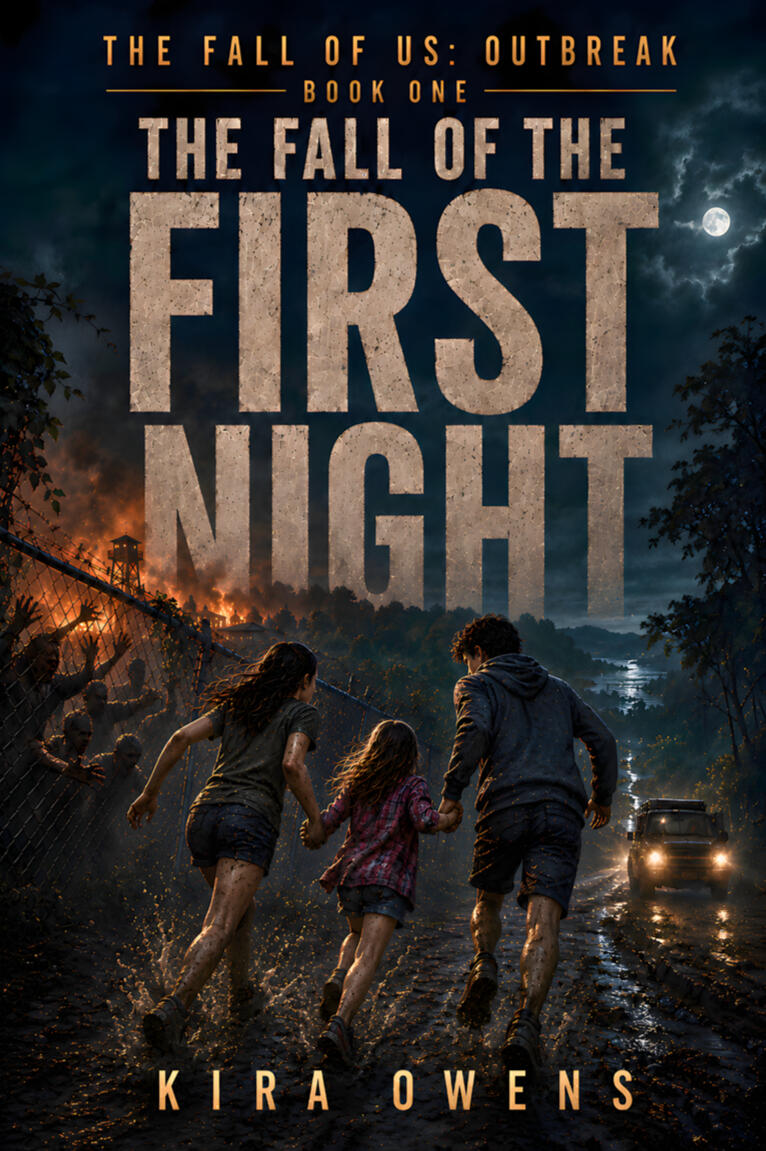 Fall of the First Night by Kira Owens Fall of the First Night book cover - YA post-apocalyptic outbreak series by Kira Owens
